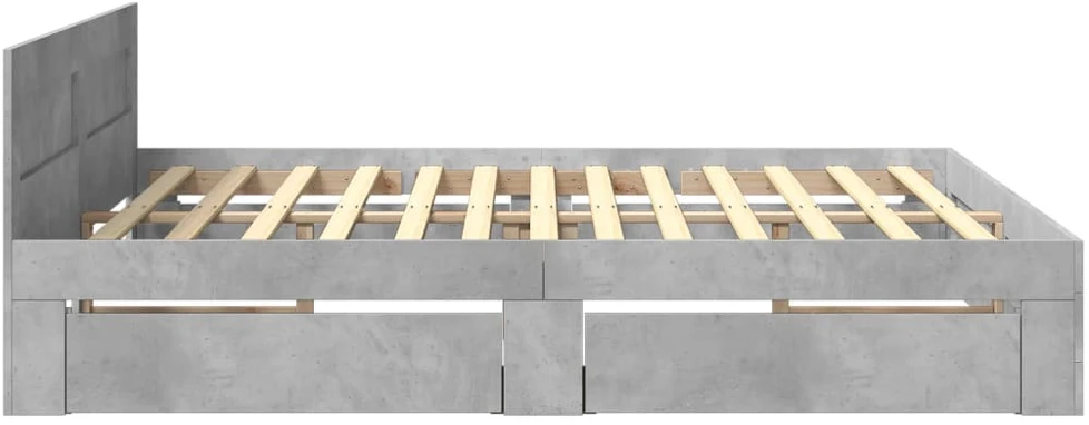 Lovos rėmas su galvūgaliu, betono, 180x200cm, apdirbta mediena