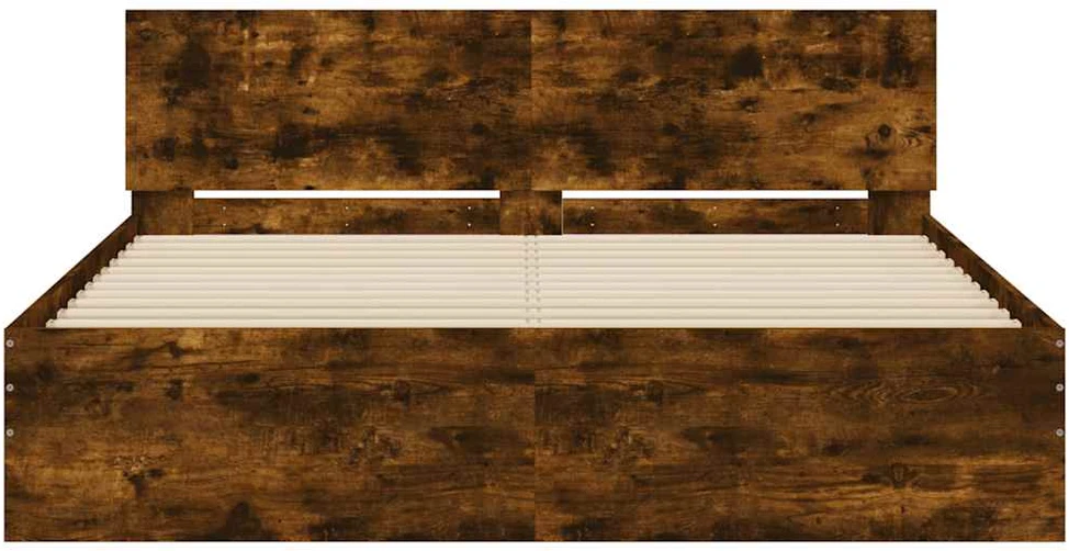 Lovos rėmas su galvūgaliu, dūminio ąžuolo spalvos, 150x200cm