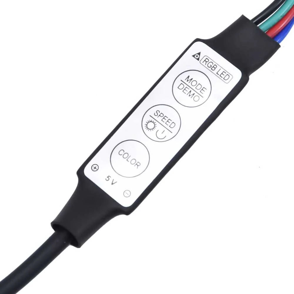 Lovos rėmas su galvūgaliu ir LED, dūminio ąžuolo, 200x200cm