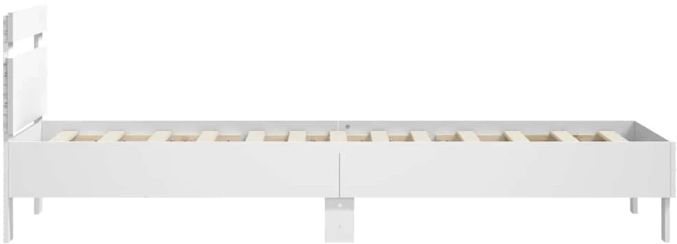Lovos rėmas su galvūgaliu ir LED lemputėmis, baltas, 75x190cm