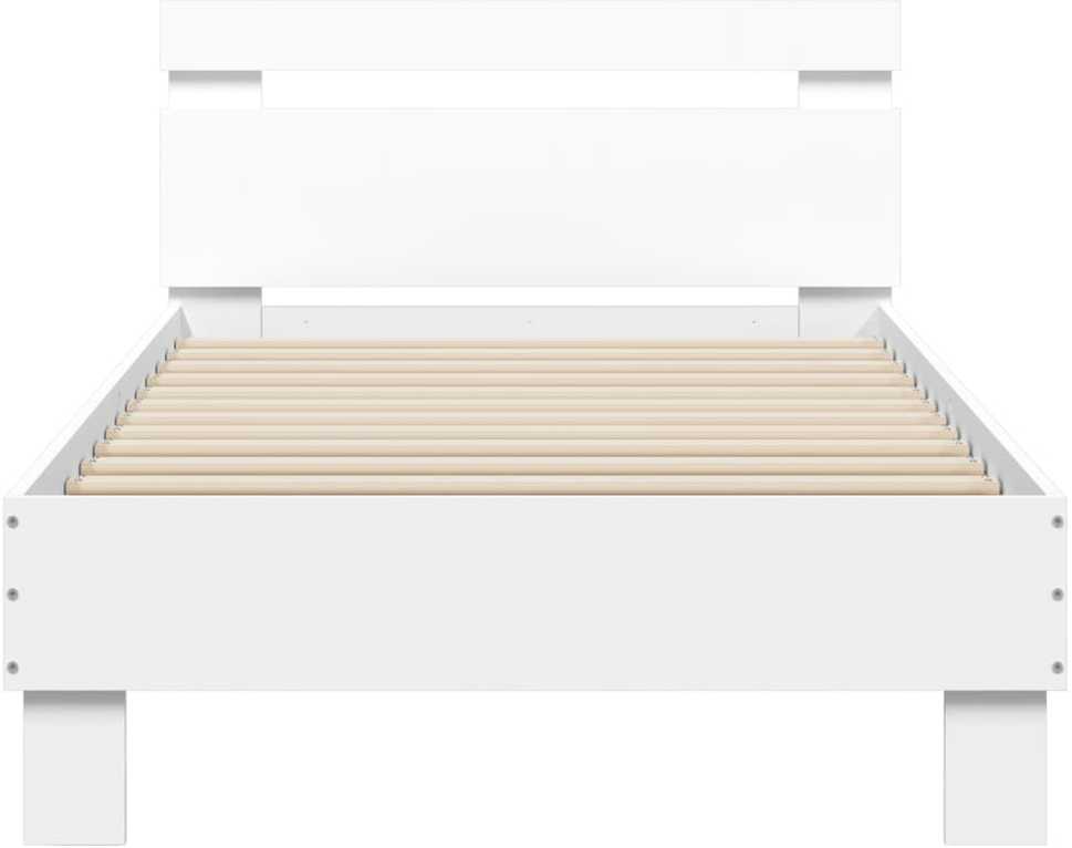Lovos rėmas su galvūgaliu ir LED lemputėmis, baltas, 90x200cm