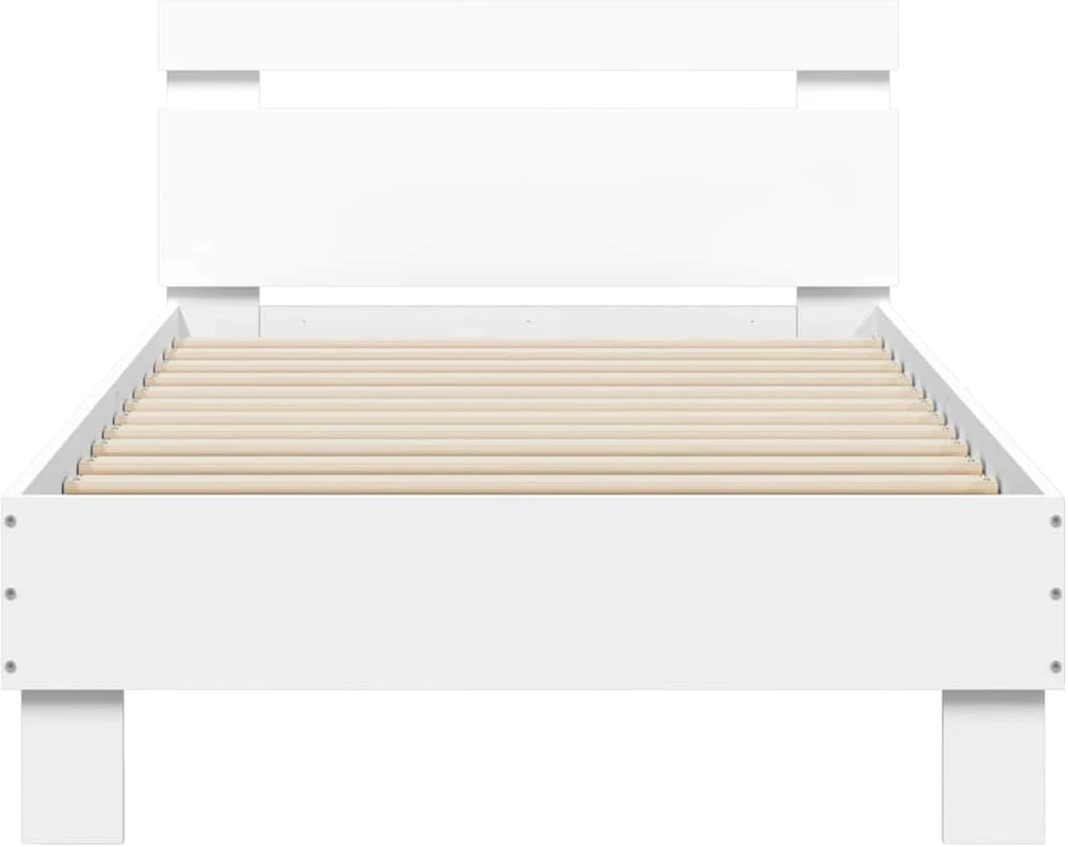 Lovos rėmas su galvūgaliu ir LED lemputėmis, baltas, 75x190cm