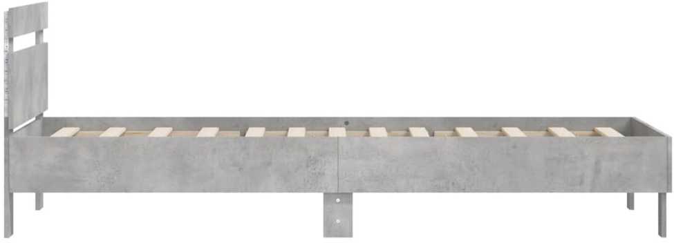 Lovos rėmas su galvūgaliu ir LED lemputėmis, betono, 100x200cm
