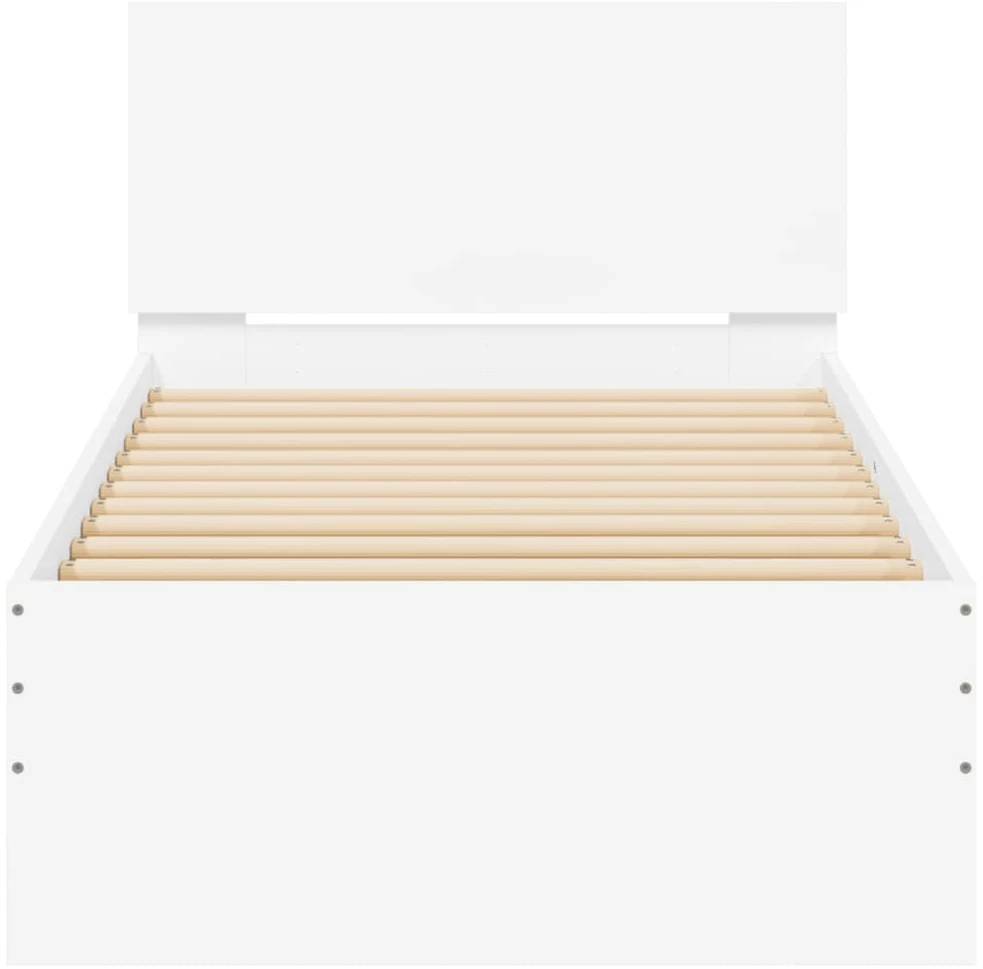 Lovos rėmas su galvūgaliu ir LED lemputėmis, baltas, 75x190cm