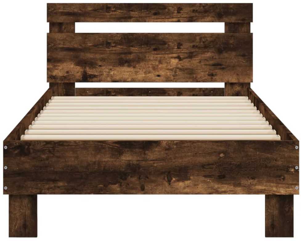Lovos rėmas su galvūgaliu ir LED lemputėmis, dūminis, 75x190cm