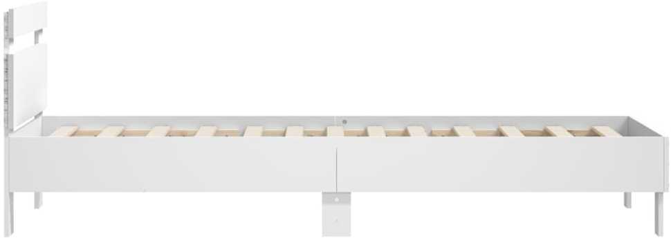 Lovos rėmas su galvūgaliu ir LED lemputėmis, baltas, 90x200cm