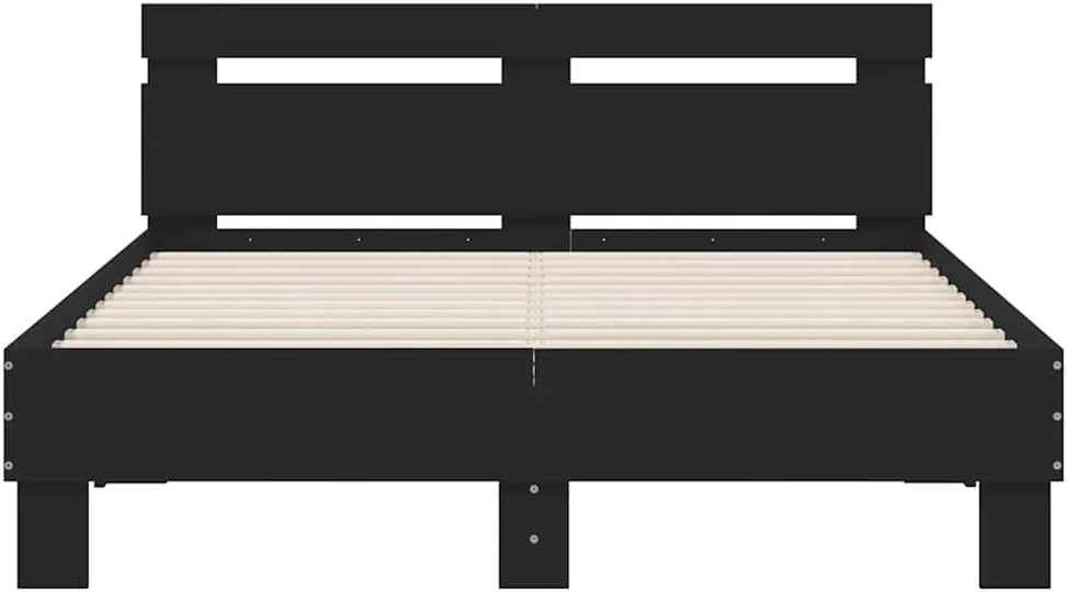 Lovos rėmas su galvūgaliu, juodas, 120x200cm, apdirbta mediena
