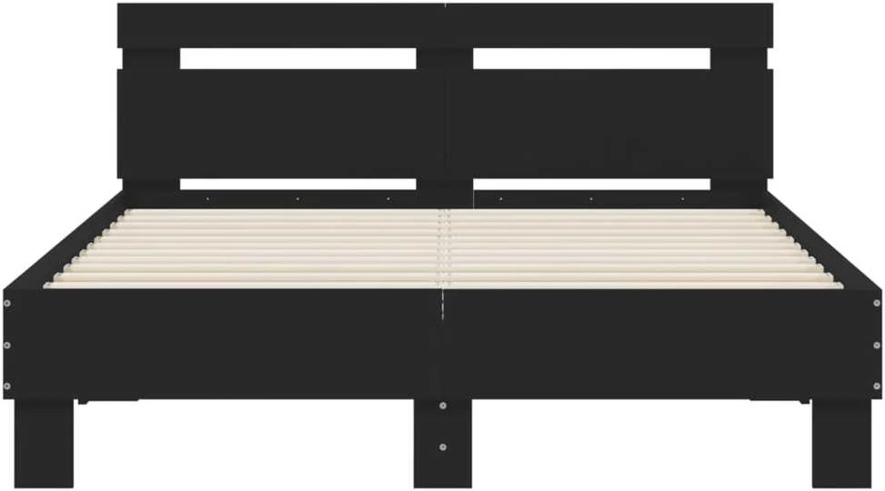Lovos rėmas su galvūgaliu, juodas, 120x200cm, apdirbta mediena