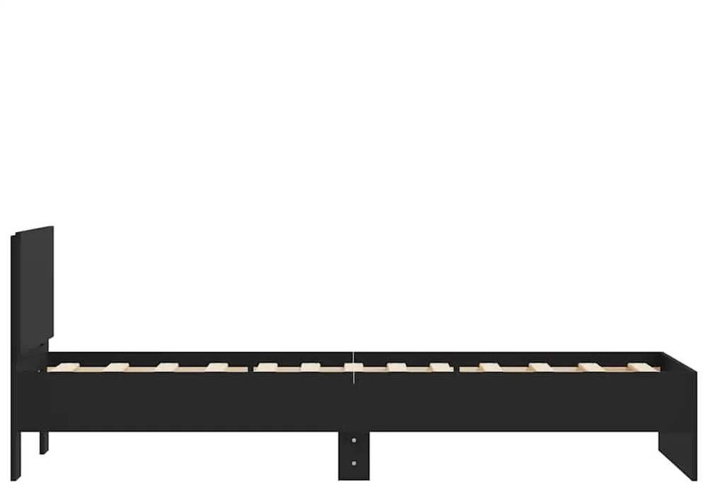 Lovos rėmas su galvūgaliu, juodas, 75x190cm, apdirbta mediena