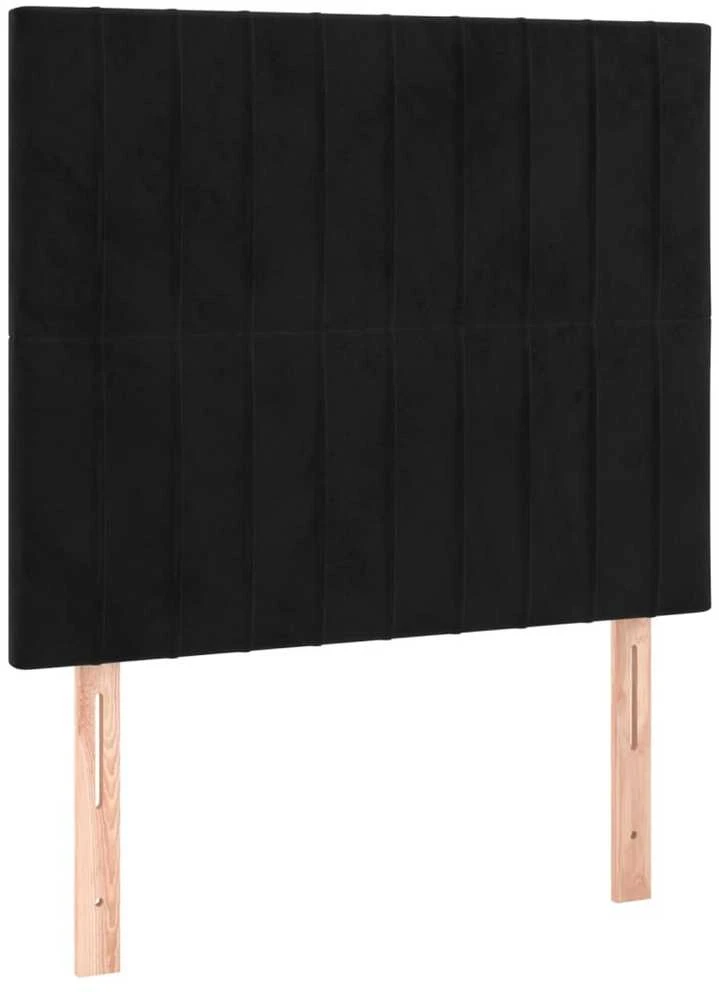 Lovos rėmas su galvūgaliu, juodos spalvos, 80x200cm, aksomas