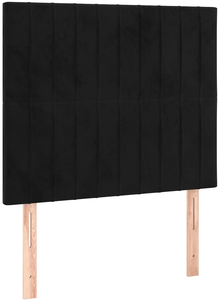 Lovos rėmas su galvūgaliu, juodos spalvos, 90x200cm, aksomas