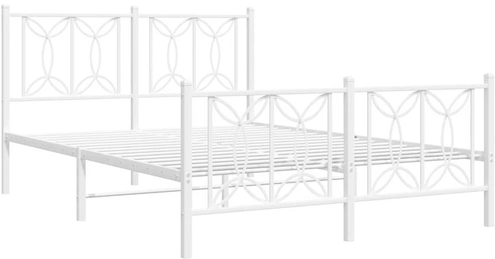Lova Lovos rėmas su galvūgaliu/kojūgaliu, baltas, 135x190cm, metalas
