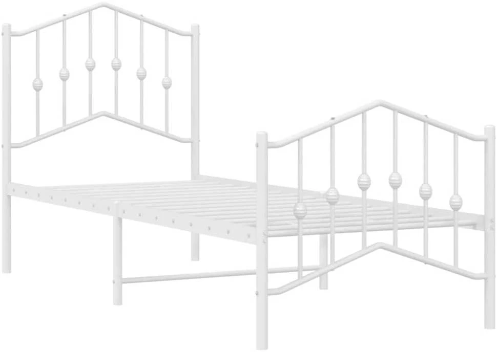 Lovos rėmas su galvūgaliu/kojūgaliu, baltas, 75x190cm, metalas