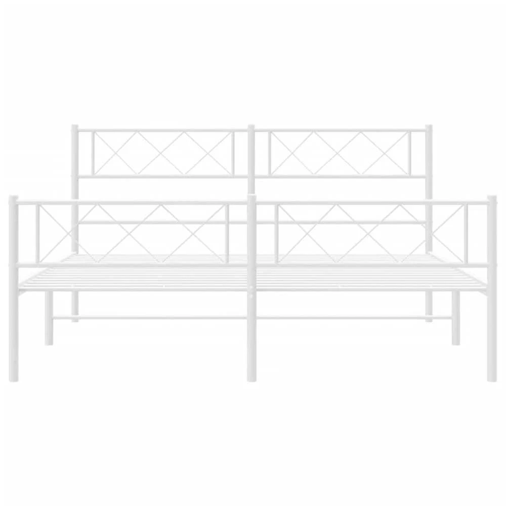 Lovos rėmas su galvūgaliu/kojūgaliu, baltas, 120x200cm, metalas