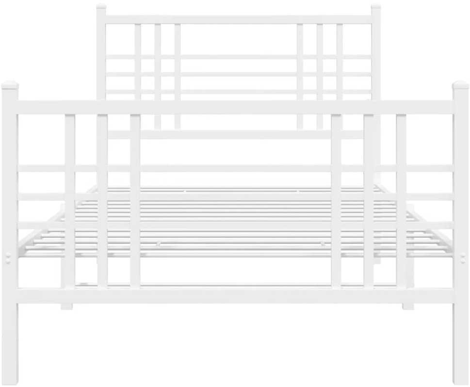 Lovos rėmas su galvūgaliu/kojūgaliu, baltas, 100x200cm, metalas