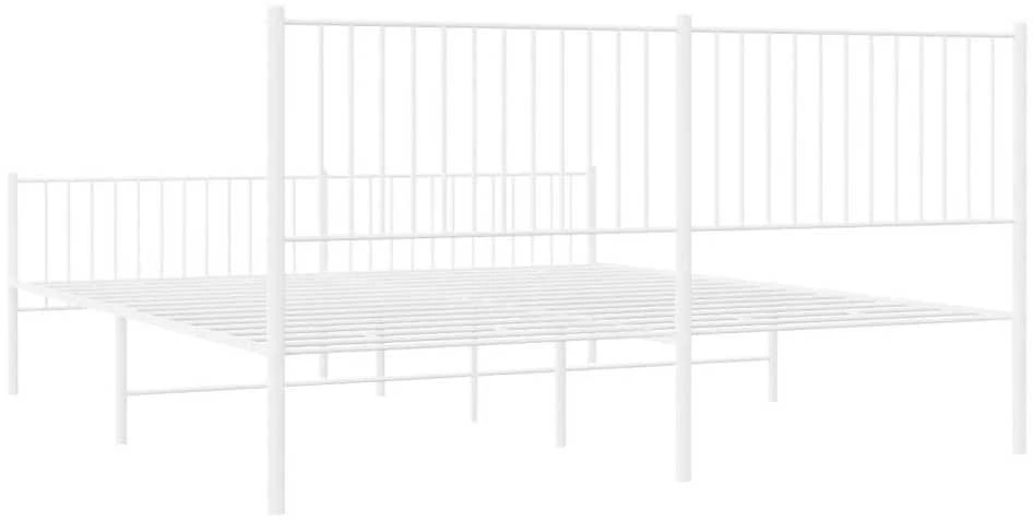 Lovos rėmas su galvūgaliu/kojūgaliu, baltas, 200x200cm, metalas