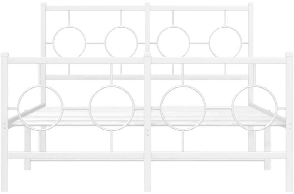 Lovos rėmas su galvūgaliu/kojūgaliu, baltas, 120x200cm, metalas