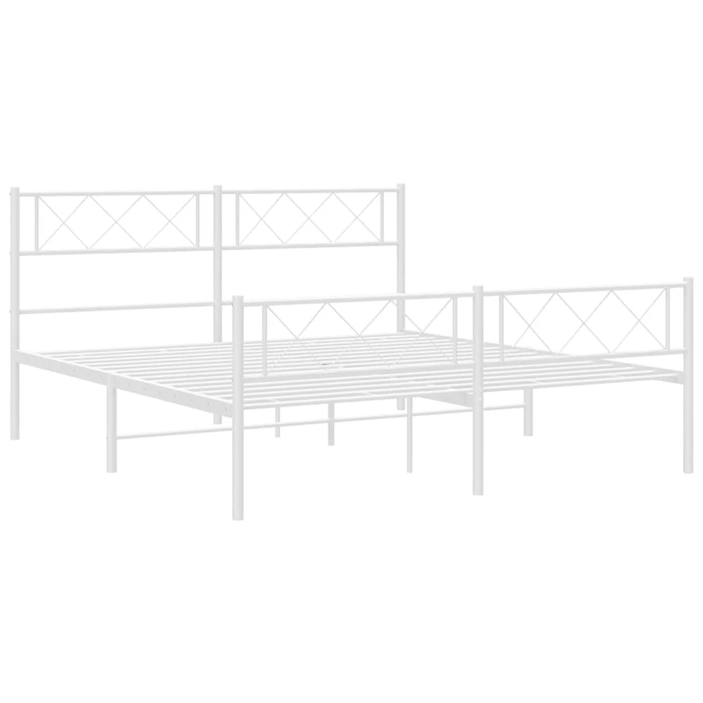 Lova Lovos rėmas su galvūgaliu/kojūgaliu, baltas, 135x190cm, metalas