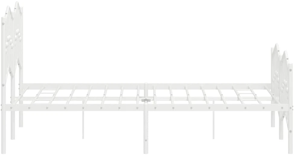 Lovos rėmas su galvūgaliu/kojūgaliu, baltas, 120x190cm, metalas