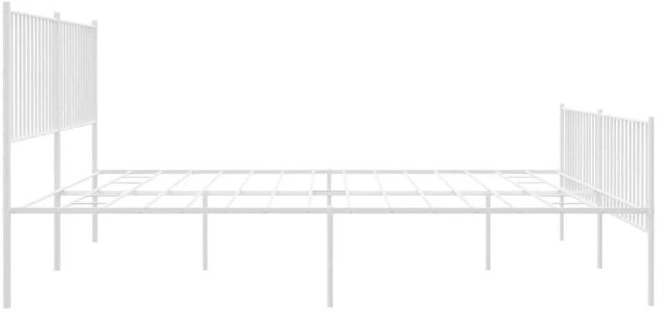Lovos rėmas su galvūgaliu/kojūgaliu, baltas, 200x200cm, metalas