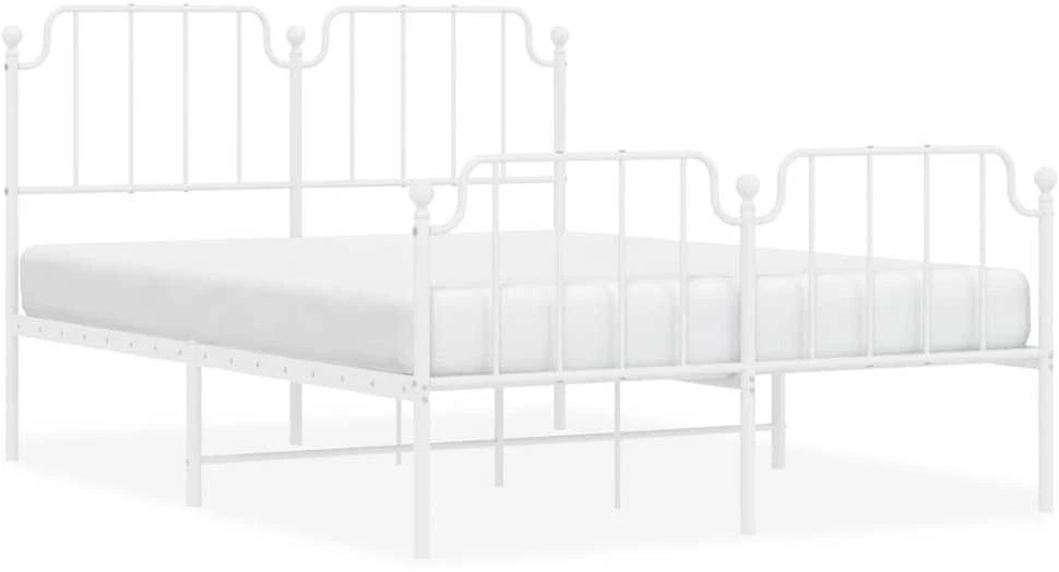 Lovos rėmas su galvūgaliu/kojūgaliu, baltas, 140x190cm, metalas
