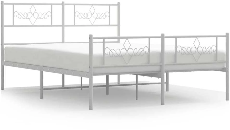 Lovos rėmas su galvūgaliu/kojūgaliu, baltas, 140x200cm, metalas