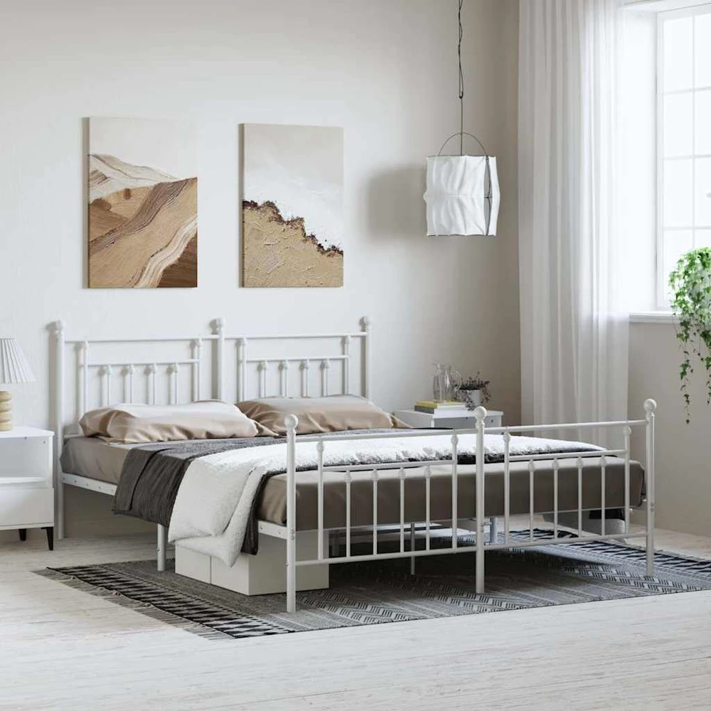 Lova Lovos rėmas su galvūgaliu/kojūgaliu, baltas, 183x213cm, metalas