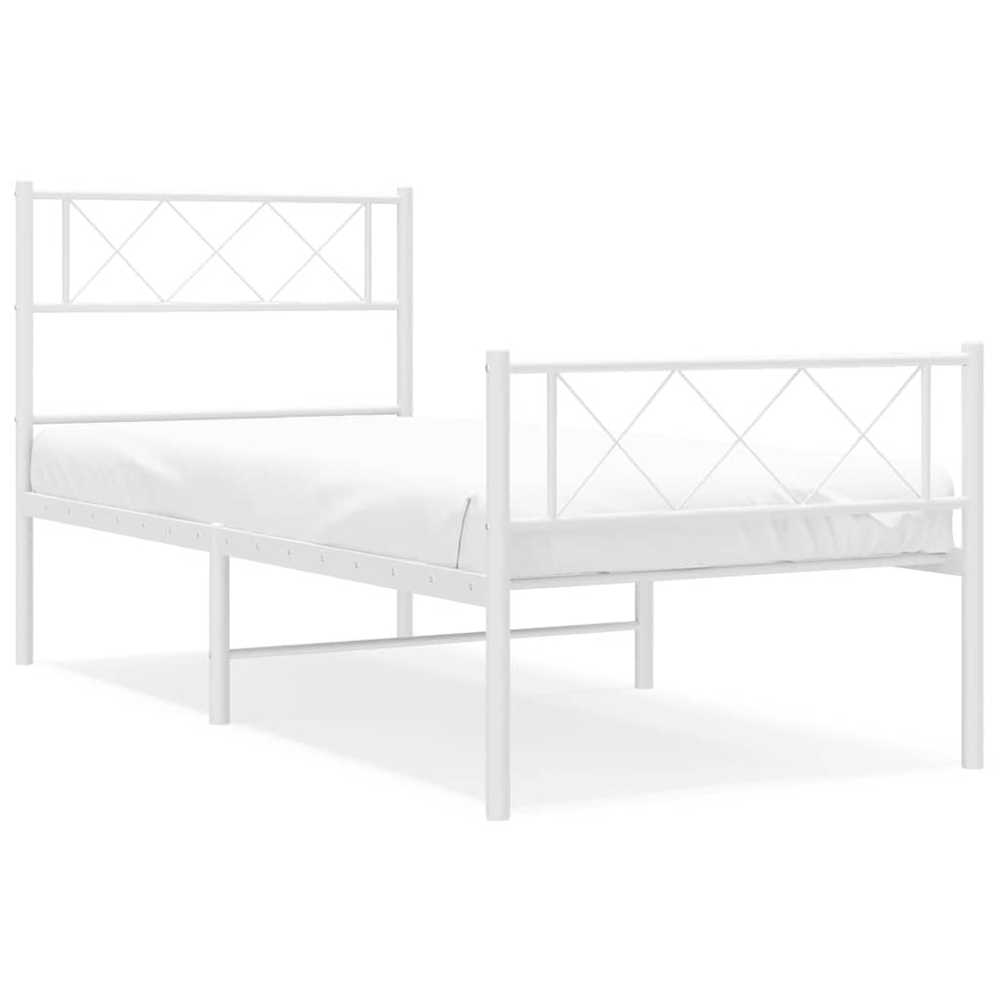 Lova Lovos rėmas su galvūgaliu/kojūgaliu, baltas, 100x190cm, metalas