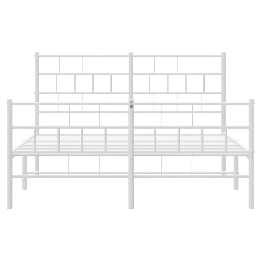 Lovos rėmas su galvūgaliu/kojūgaliu, baltas, 150x200cm, metalas