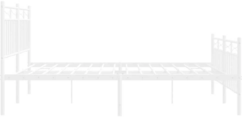 Lovos rėmas su galvūgaliu/kojūgaliu, baltas, 140x190cm, metalas