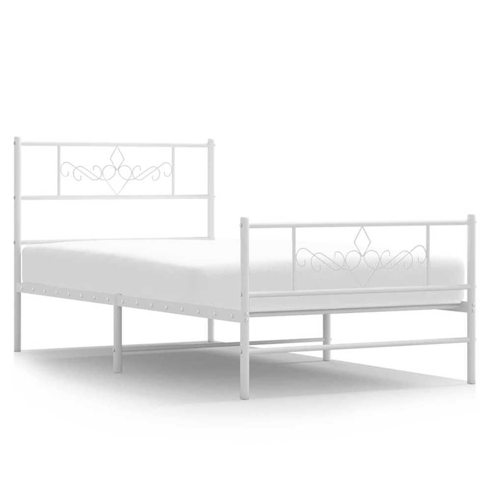 Lovos rėmas su galvūgaliu/kojūgaliu, baltas, 100x200cm, metalas