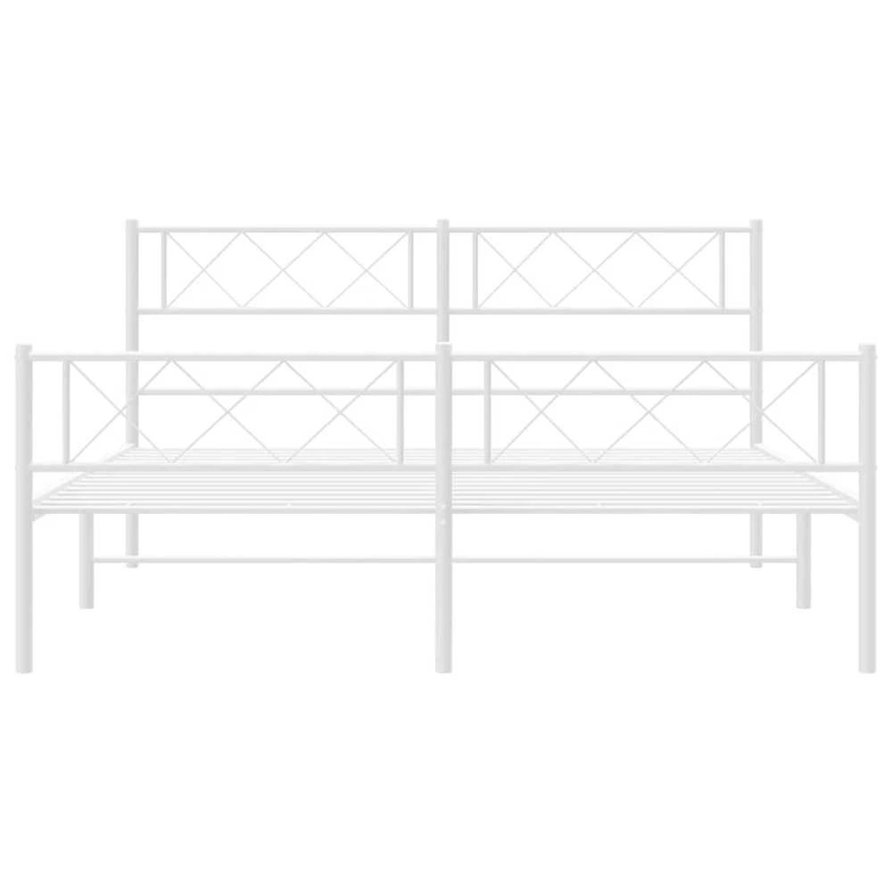 Lovos rėmas su galvūgaliu/kojūgaliu, baltas, 140x190cm, metalas
