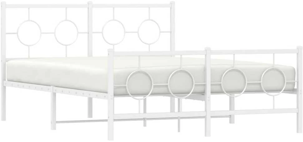 Lova Lovos rėmas su galvūgaliu/kojūgaliu, baltas, 135x190cm, metalas