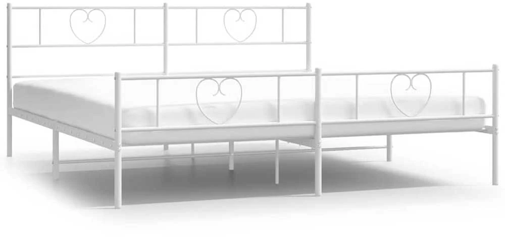 Lova Lovos rėmas su galvūgaliu/kojūgaliu, baltas, 183x213cm, metalas