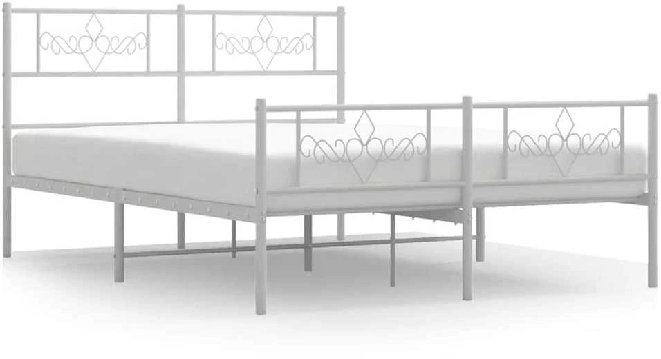 Lovos rėmas su galvūgaliu/kojūgaliu, baltas, 150x200cm, metalas