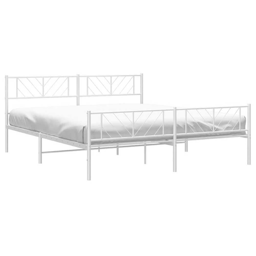 Lova Lovos rėmas su galvūgaliu/kojūgaliu, baltas, 193x203cm, metalas