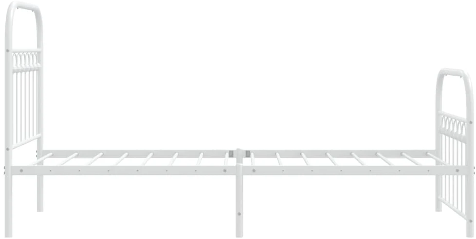 Lovos rėmas su galvūgaliu/kojūgaliu, baltas, 75x190cm, metalas