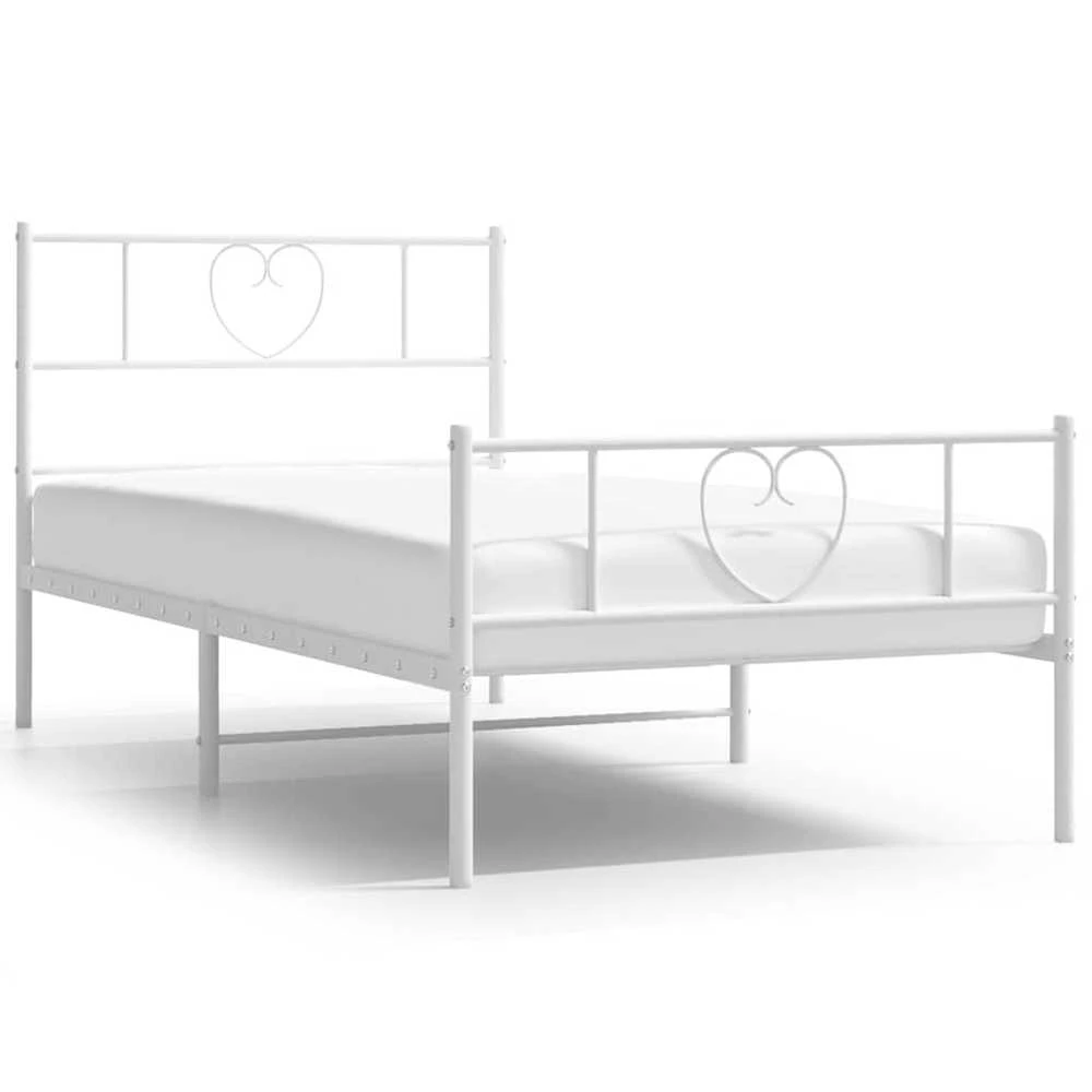 Lova Lovos rėmas su galvūgaliu/kojūgaliu, baltas, 100x190cm, metalas