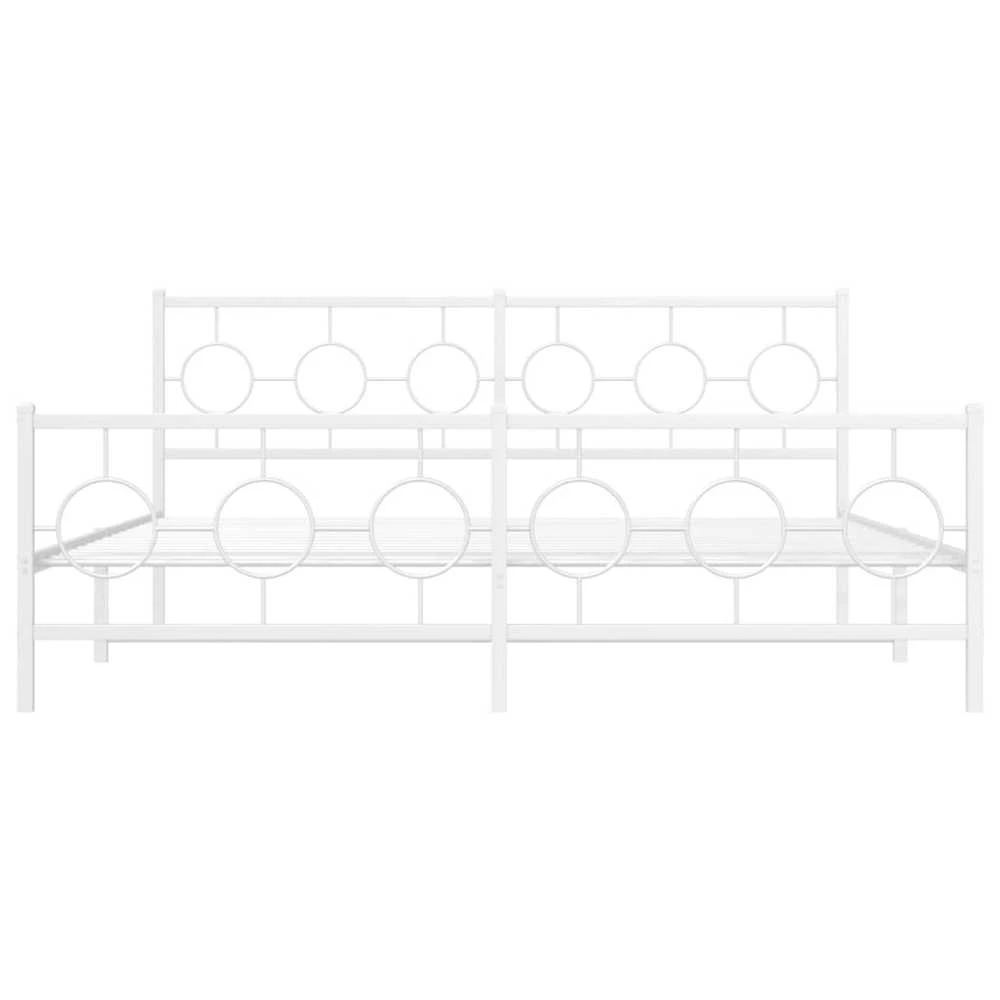 Lovos rėmas su galvūgaliu/kojūgaliu, baltas, 180x200cm, metalas