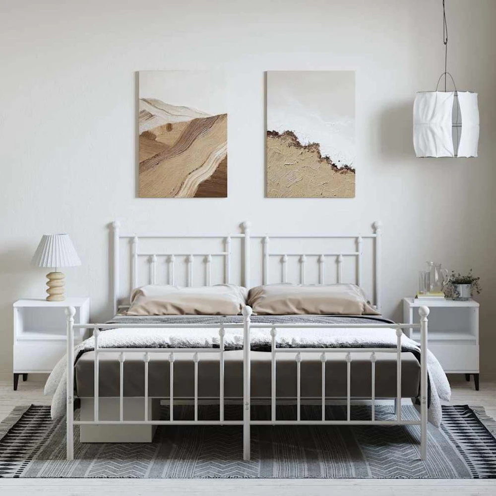 Lova Lovos rėmas su galvūgaliu/kojūgaliu, baltas, 183x213cm, metalas