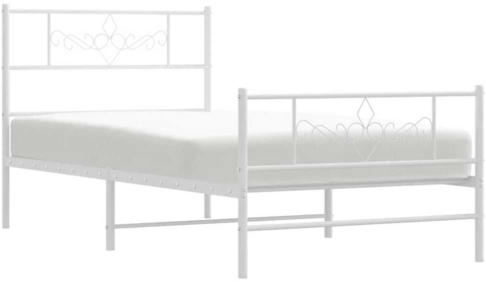 Lovos rėmas su galvūgaliu/kojūgaliu, baltas, 100x200cm, metalas
