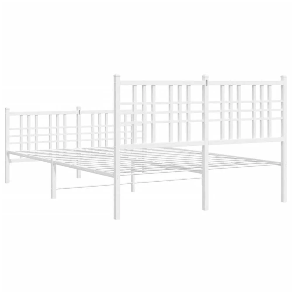 Lovos rėmas su galvūgaliu/kojūgaliu, baltas, 140x190cm, metalas