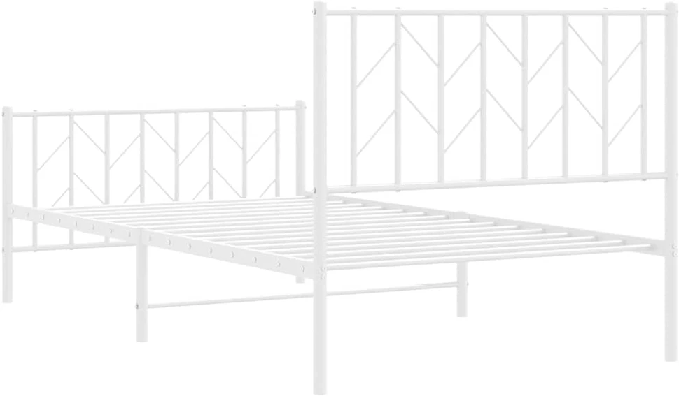 Lovos rėmas su galvūgaliu/kojūgaliu, baltas, 100x200cm, metalas