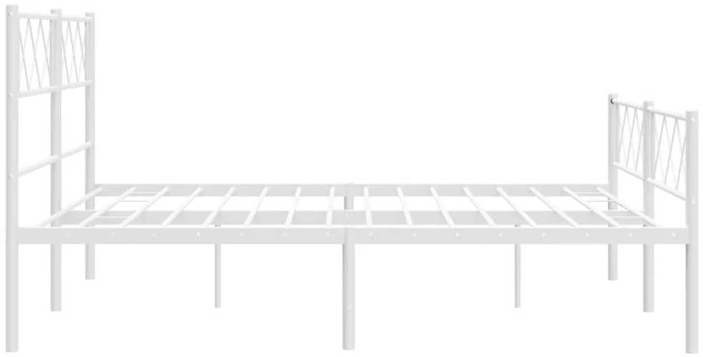 Lovos rėmas su galvūgaliu/kojūgaliu, baltas, 140x190cm, metalas
