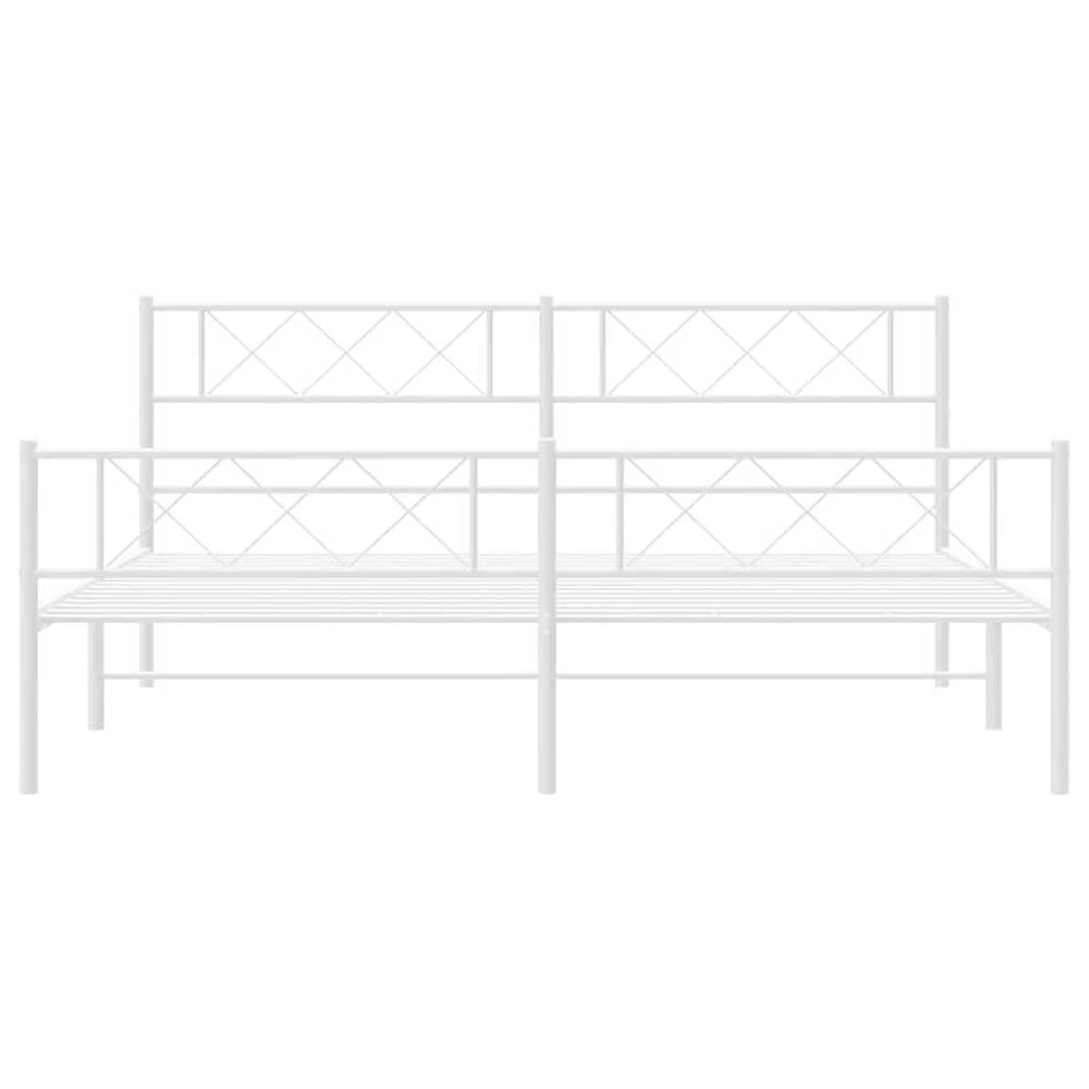 Lova Lovos rėmas su galvūgaliu/kojūgaliu, baltas, 193x203cm, metalas