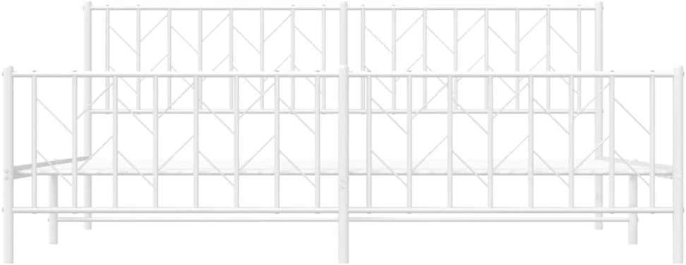Lovos rėmas su galvūgaliu/kojūgaliu, baltas, 200x200cm, metalas