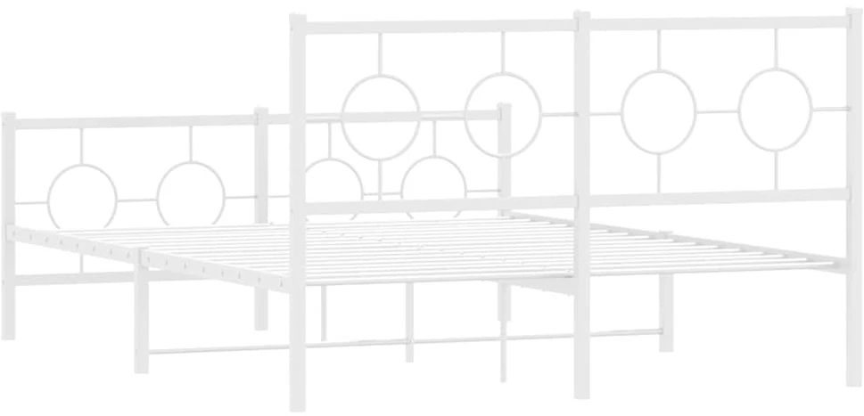 Lovos rėmas su galvūgaliu/kojūgaliu, baltas, 140x200cm, metalas