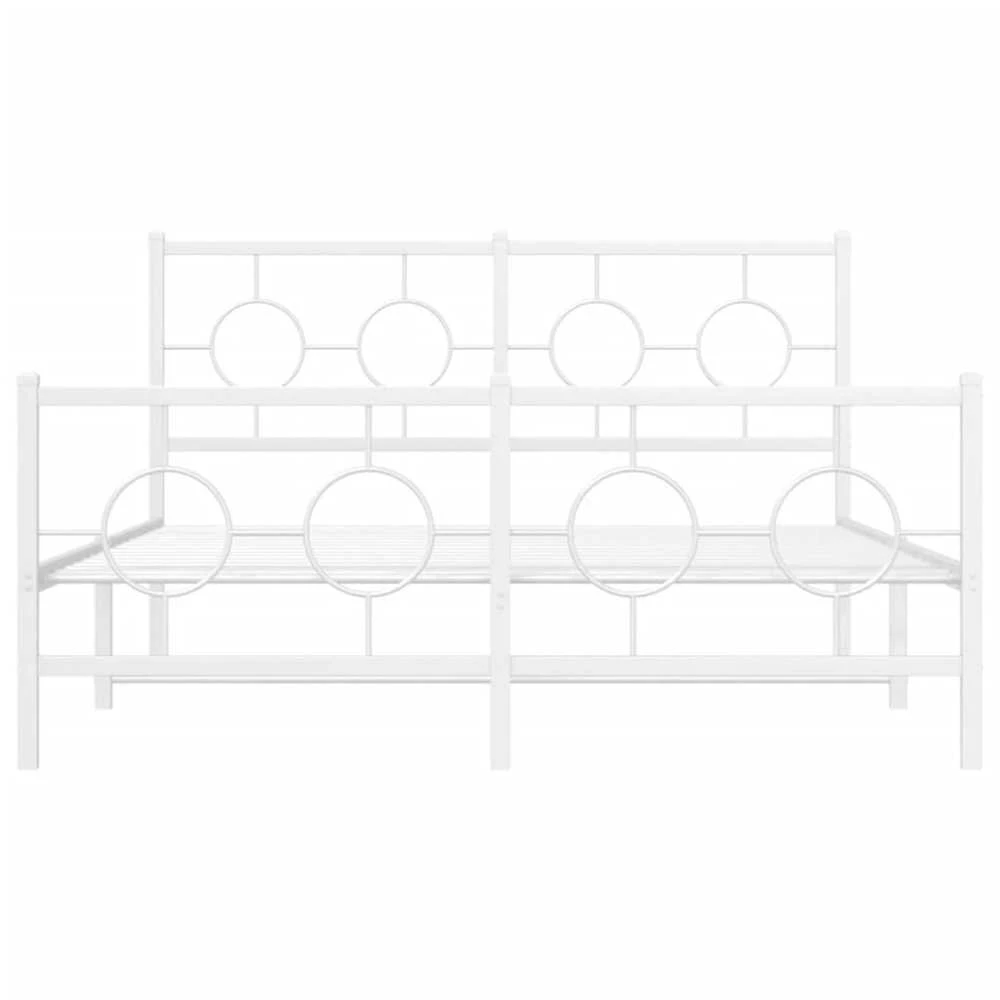 Lovos rėmas su galvūgaliu/kojūgaliu, baltas, 140x190cm, metalas