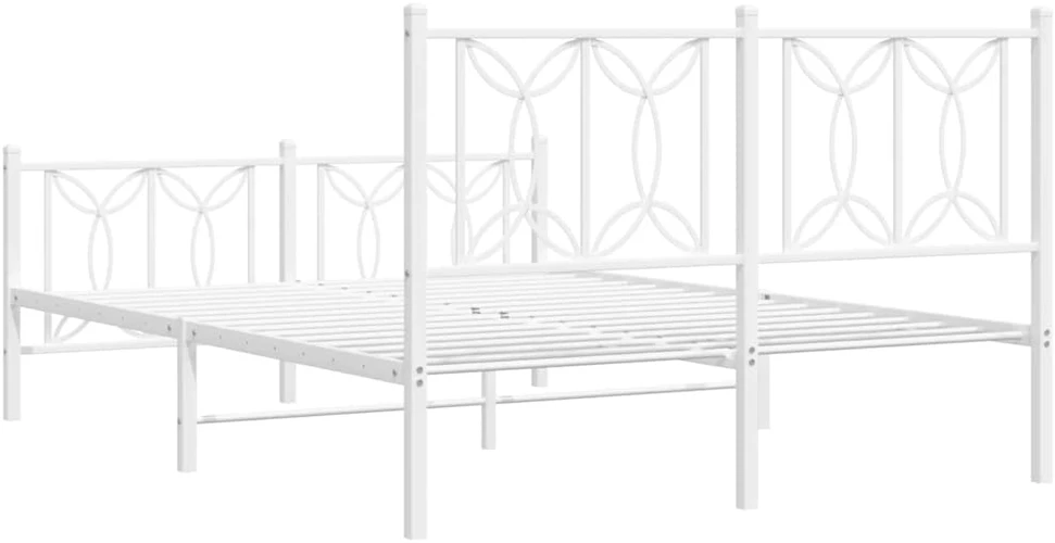 Lova Lovos rėmas su galvūgaliu/kojūgaliu, baltas, 135x190cm, metalas