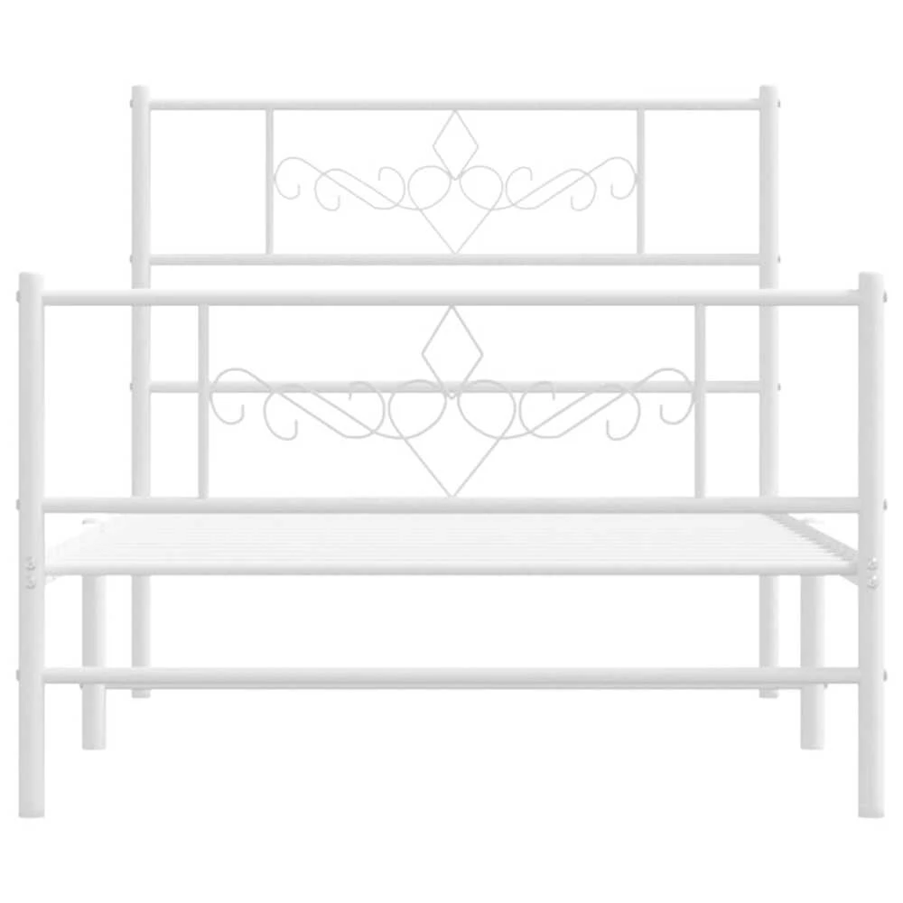 Lovos rėmas su galvūgaliu/kojūgaliu, baltas, 75x190cm, metalas